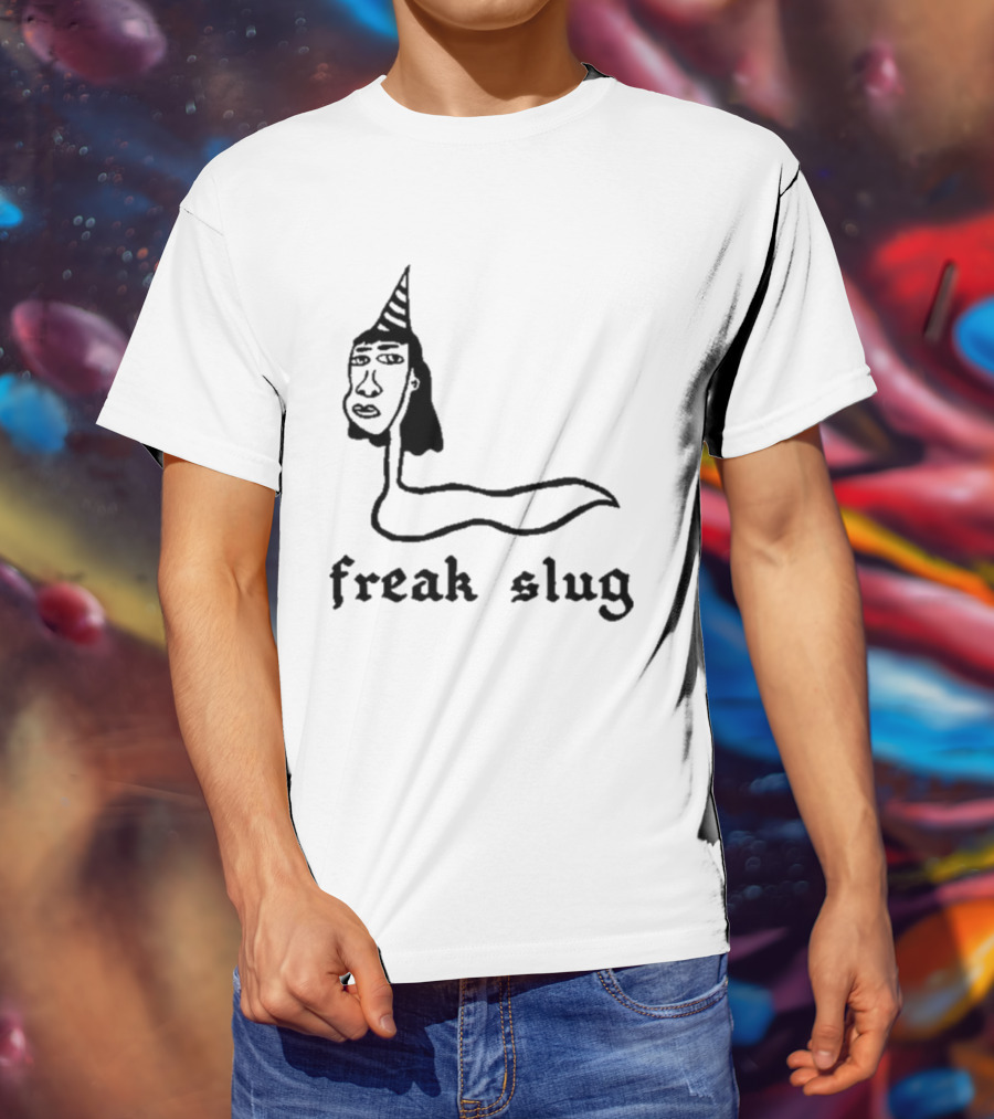Freak Slug Party Slug Horned Head Illustration T-Shirt