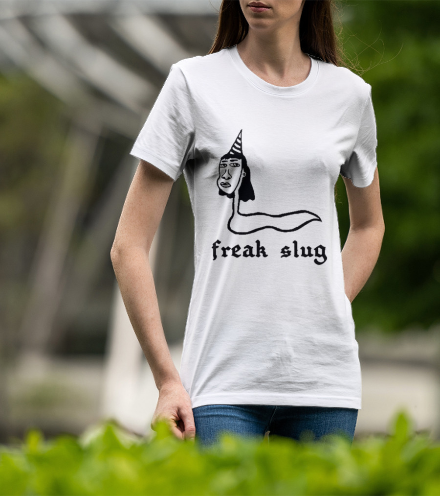 Freak Slug Party Slug Horned Head Illustration T-Shirt