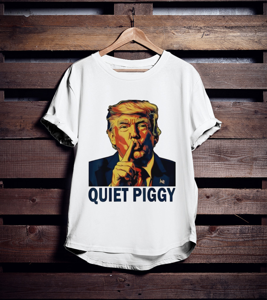 QUIET PIGGY Shushing Gesture T-Shirt