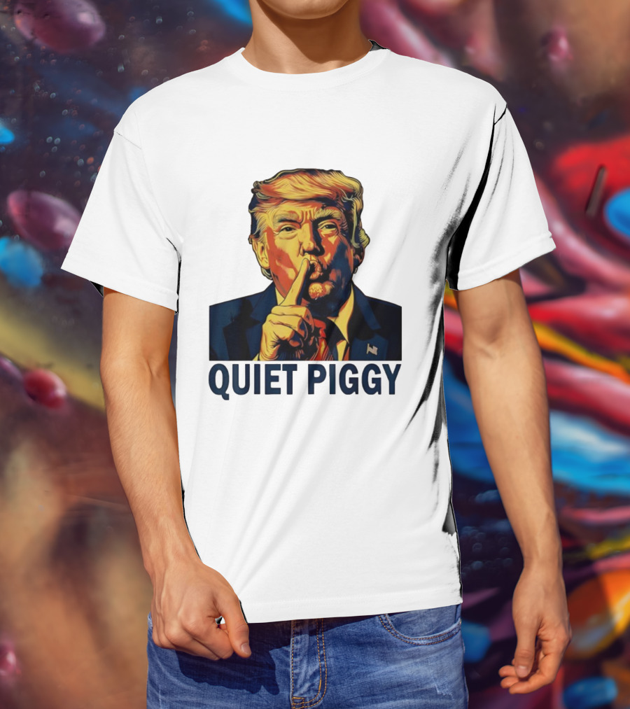 QUIET PIGGY Shushing Gesture T-Shirt