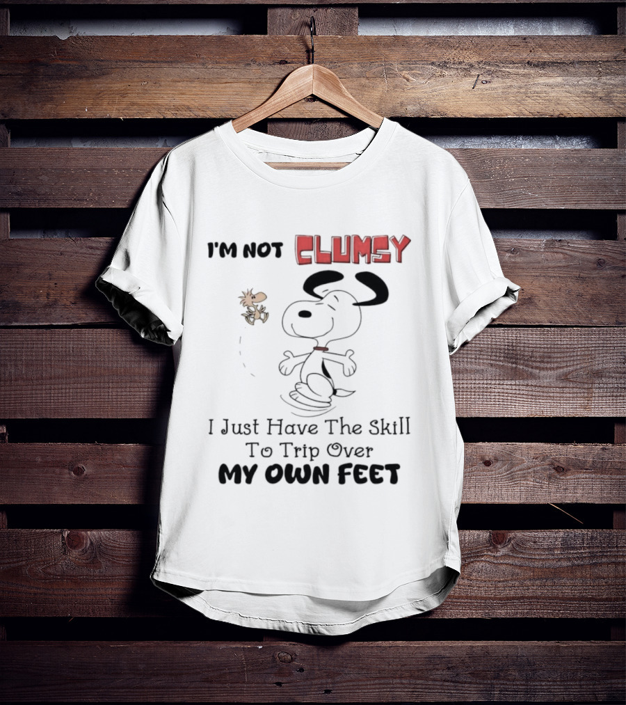 Snoopy Woodstock Not Clumsy Just Skilled At Tripping Over My Own Feet T-Shirt