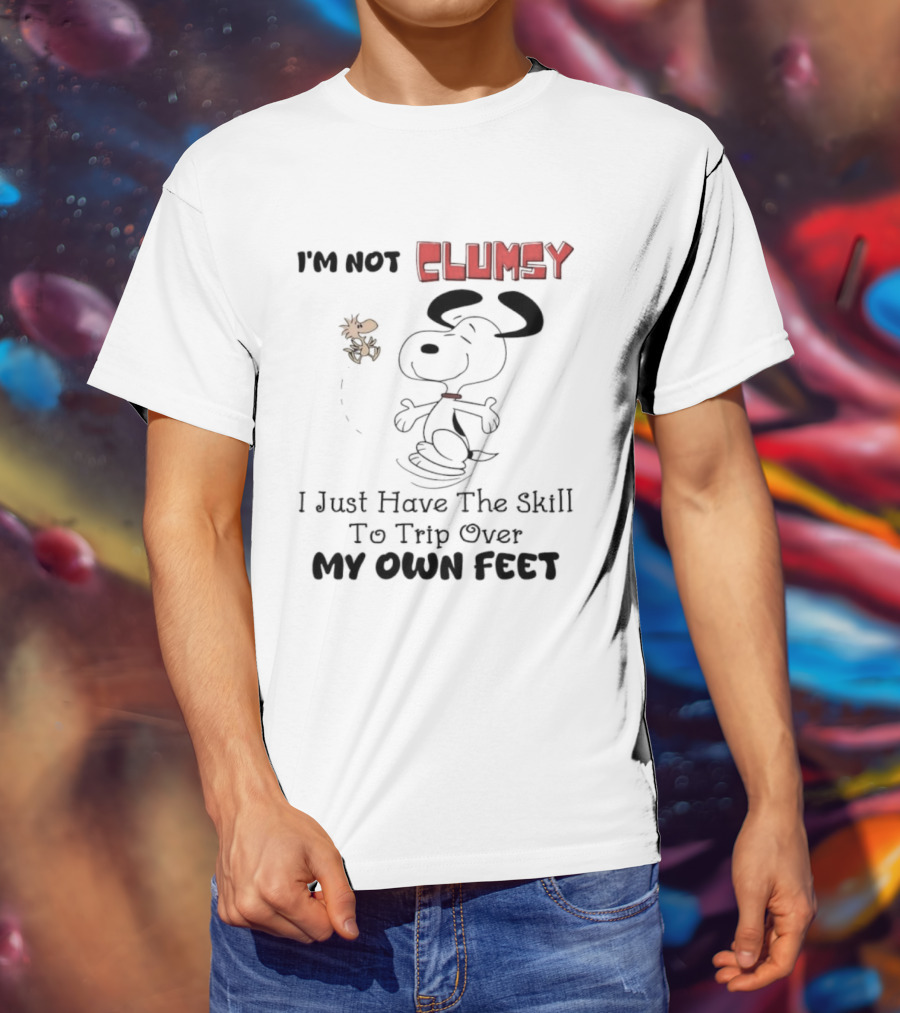 Snoopy Woodstock Not Clumsy Just Skilled At Tripping Over My Own Feet T-Shirt