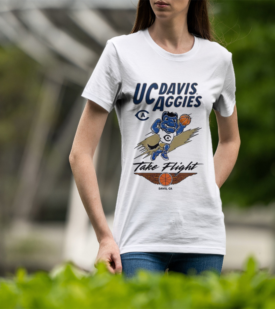 UC Davis Aggies Basketball Mascot Take Flight Davis CA T-Shirt