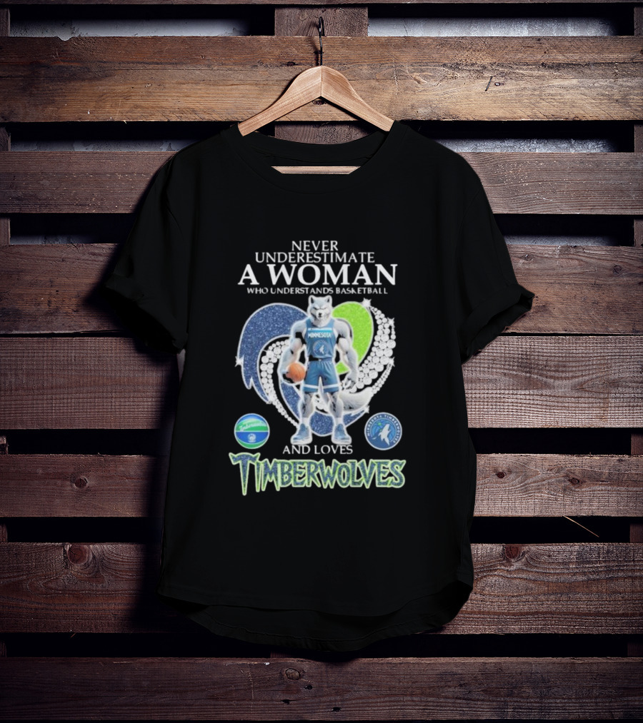 Never Underestimate A Woman Who Understands Basketball And Loves Minnesota Timberwolves T-Shirt