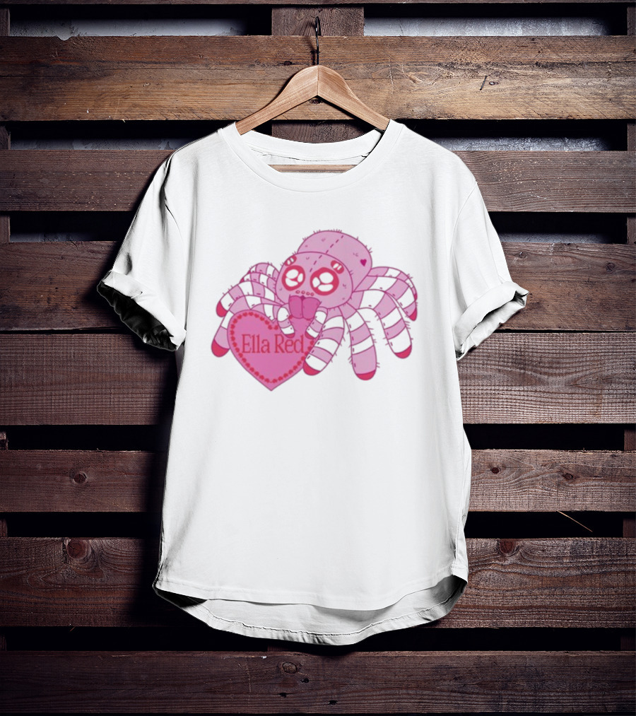 Ella Red Spider Pink Heart Cuteness T-Shirt