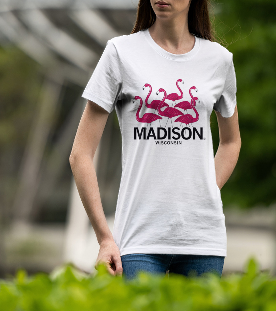 Madison Wisconsin Pink Flamingos T-Shirt