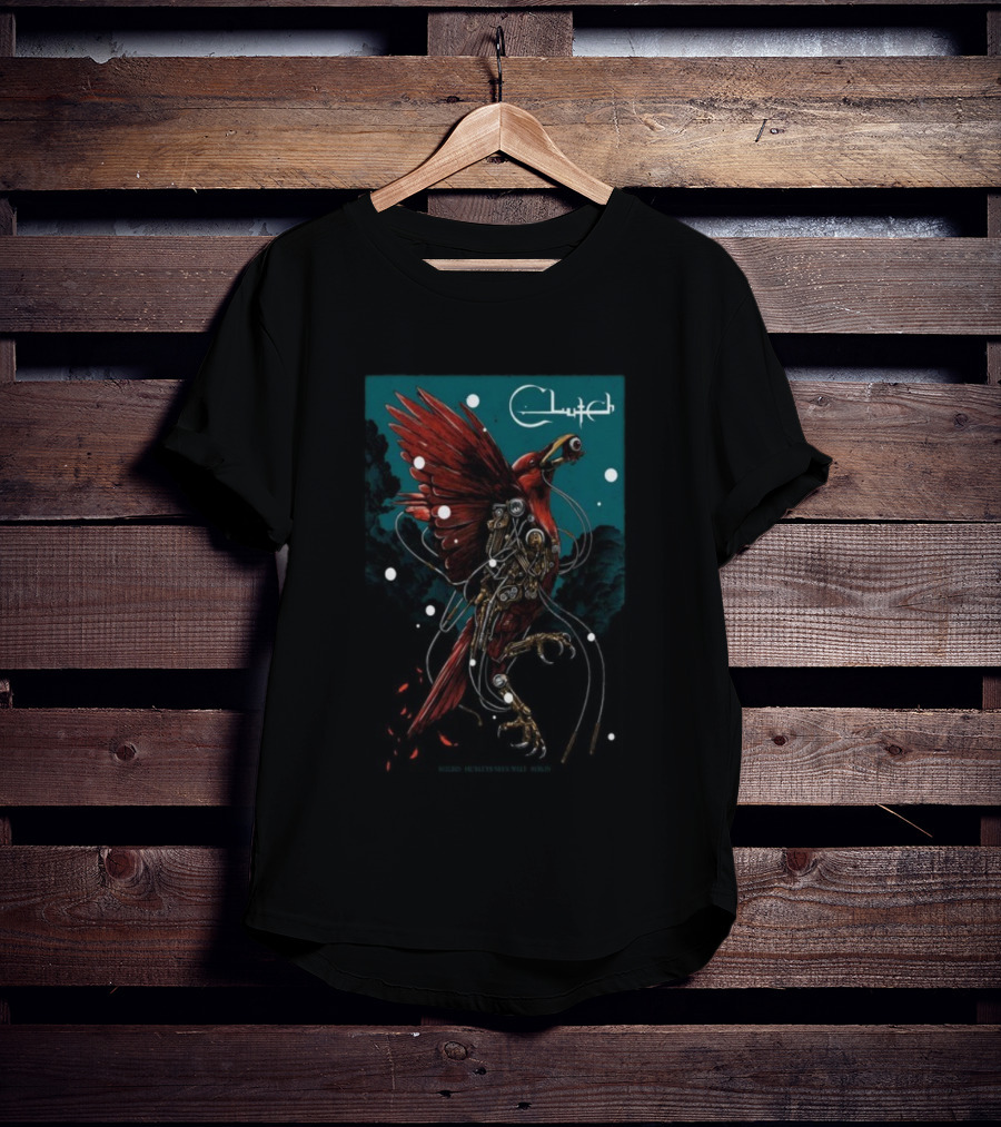 Clutch Huxleys Neue Welt Berlin Germany Dec 3 2025 Cybernetic Bird Design T-Shirt