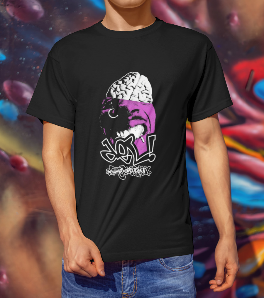 DEL Both Sides Of The Brain Face And Brain Graphic T-Shirt