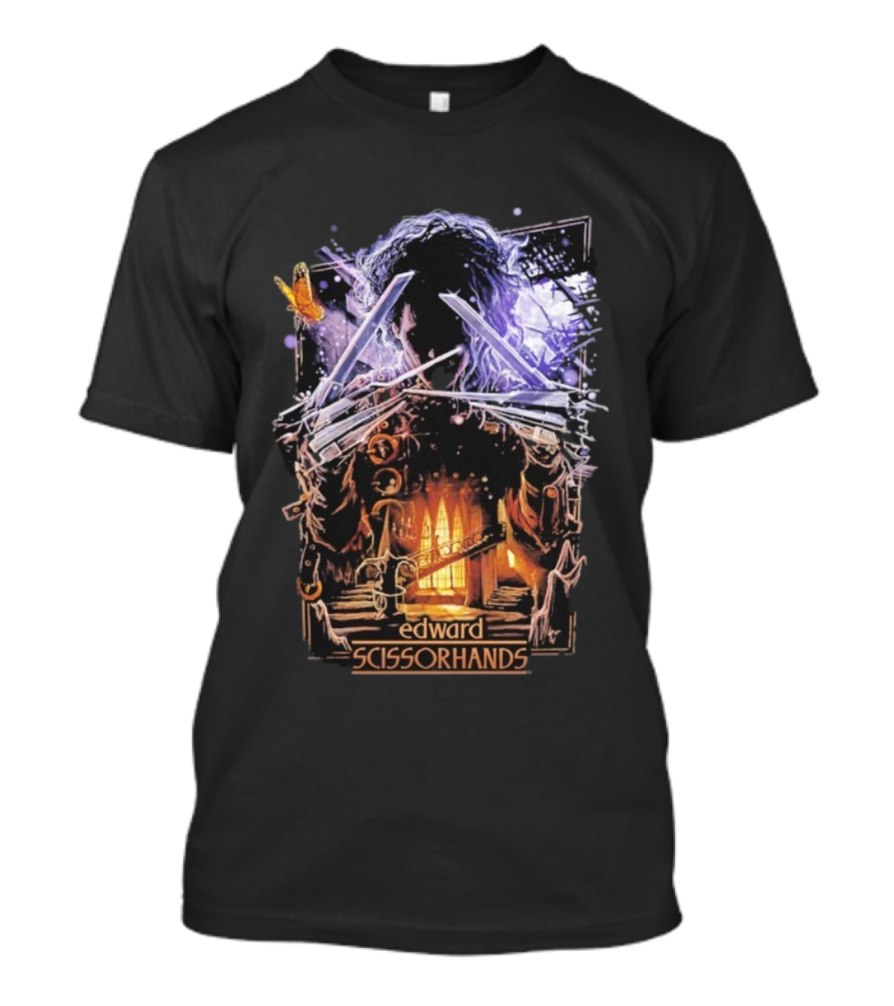 Edward Scissorhands I Am Not Complete Gothic Mansion Butterfly T-Shirt