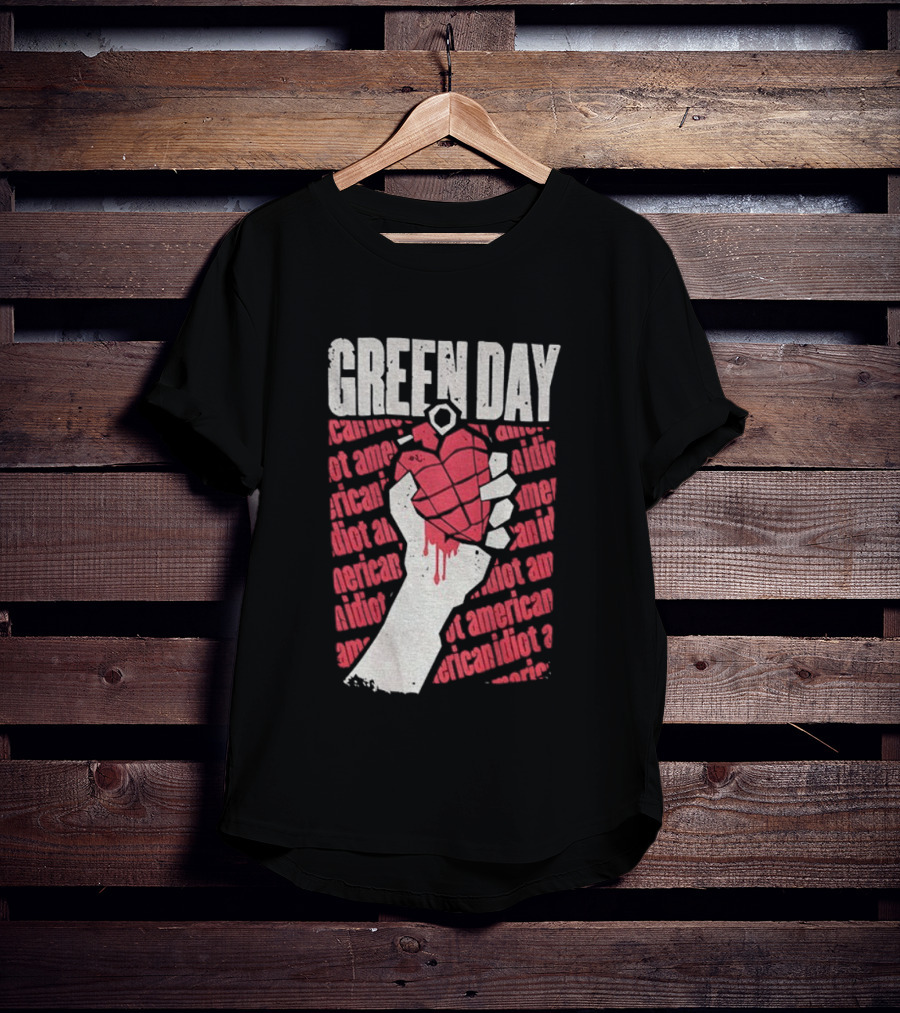 Green Day American Idiot Heart Hand Grenade T-Shirt