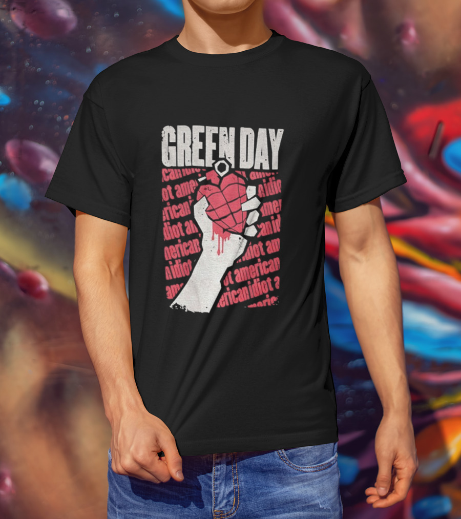 Green Day American Idiot Heart Hand Grenade T-Shirt
