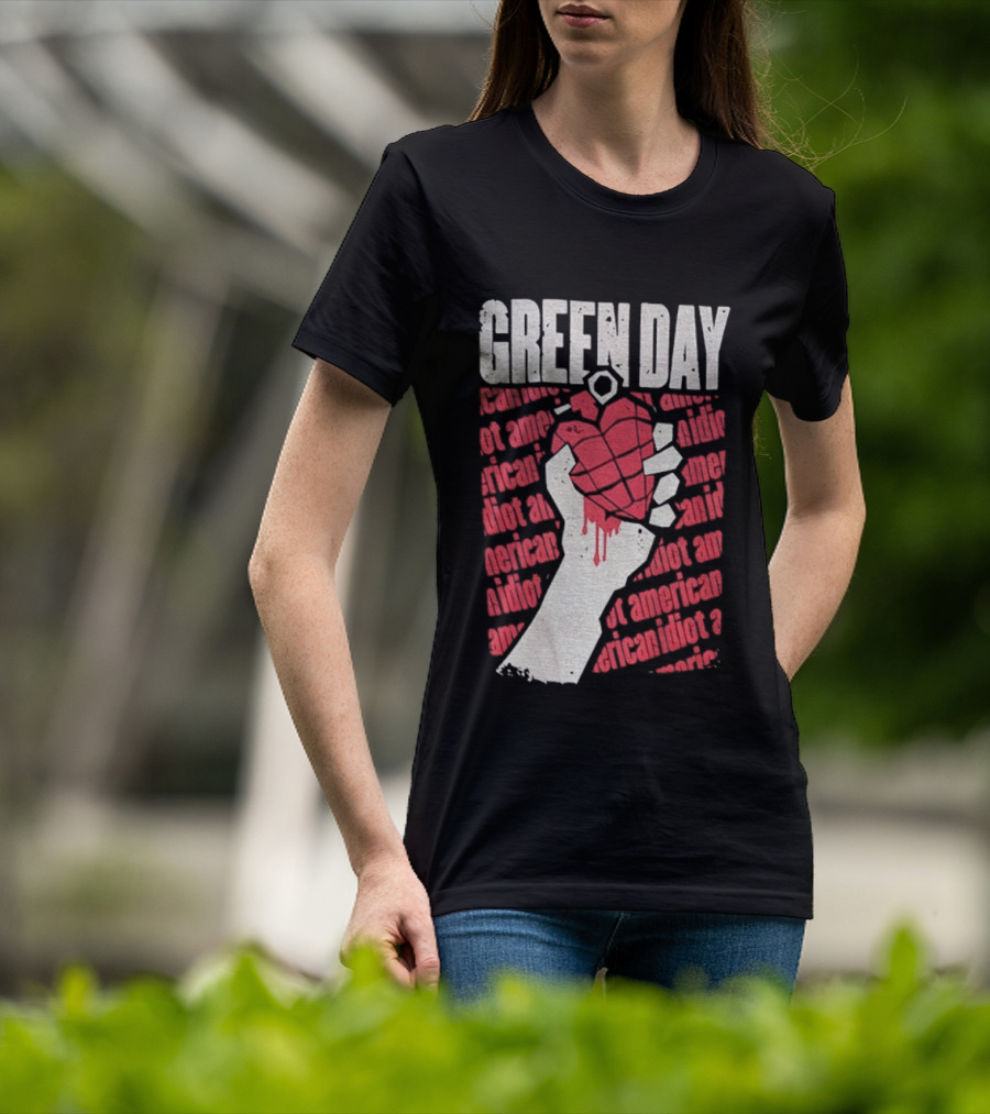Green Day American Idiot Heart Hand Grenade T-Shirt