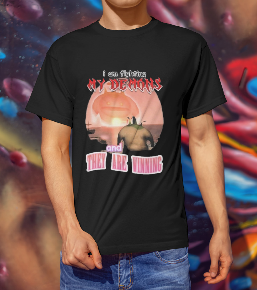I Am Fighting My Demons And They Are Winning Goobie Iconic Meme T-Shirt