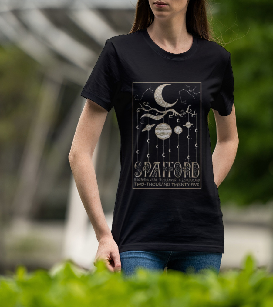 Spafford Colorado 2025 Tour November 20-22 Decor Design With Moon And Stars T-Shirt