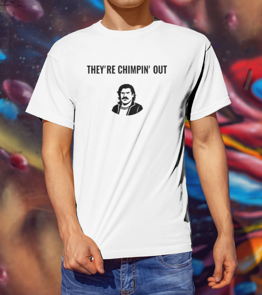 ChudTheBuilder They’re Chimpin’ Out Retro Style Illustration T-Shirt