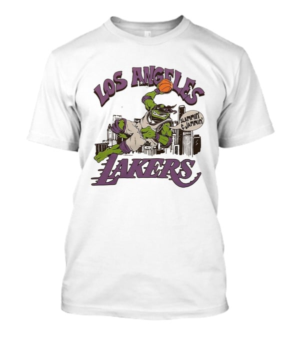 Los Angeles Lakers Donatello Jammin Slammin Teenage Mutant Ninja Turtles T-Shirt