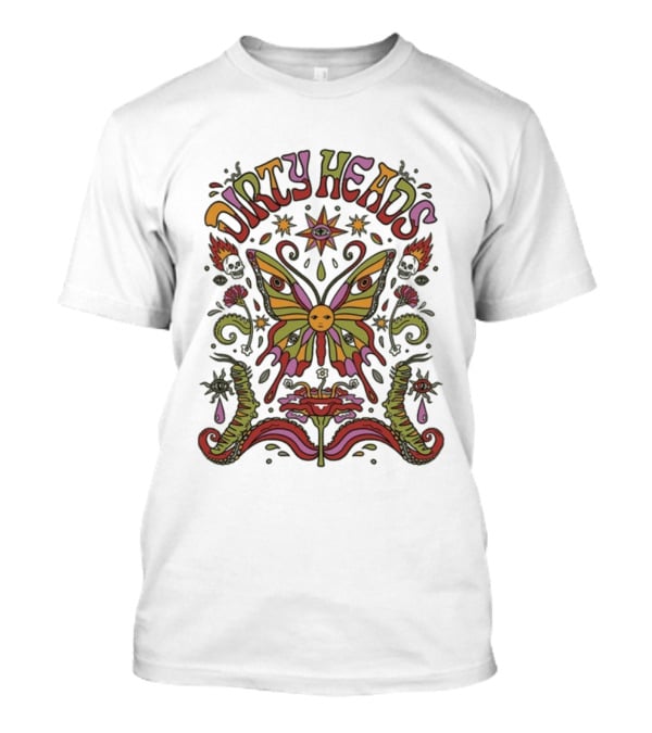 Dirty Heads Metamorphosis Psychedelic Butterfly Retro Style T-Shirt