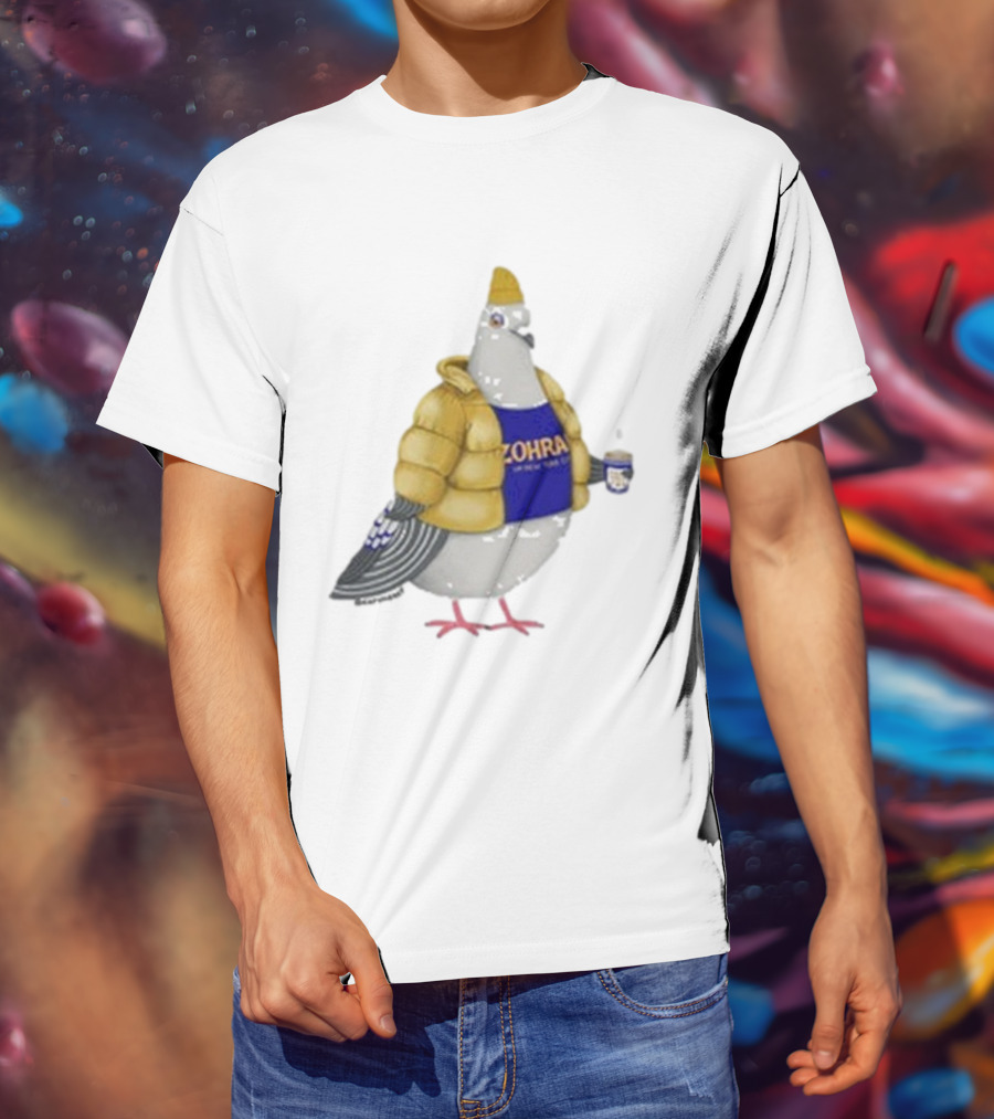 Preorder Winter Jersey Pigeon Zohran Mamdani Yellow Jacket Beanie Coffee Cup T-Shirt