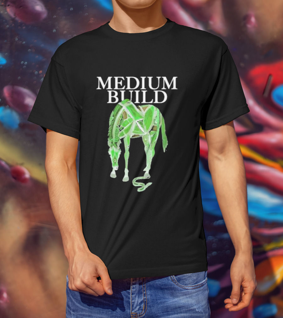 Medium Build Clever Tongue Horse Structure T-Shirt