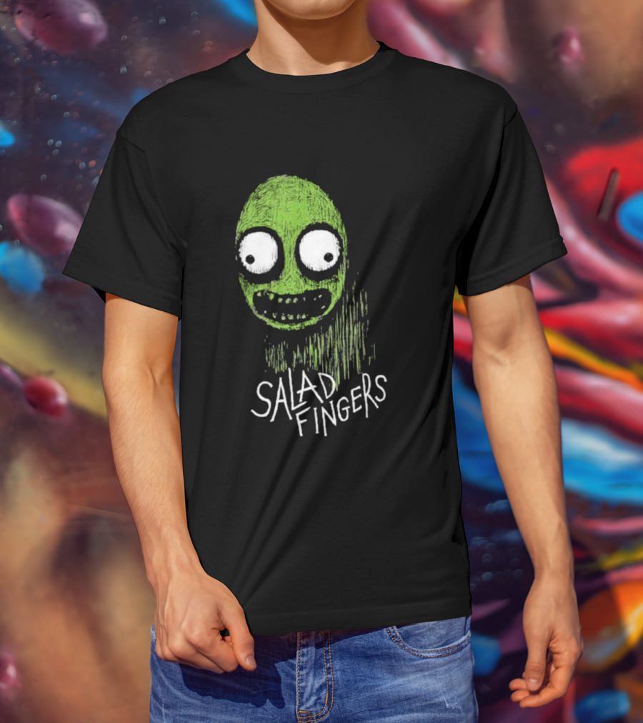 Salad Fingers Green Face Horror Aesthetic T-Shirt