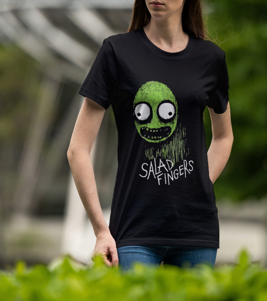 Salad Fingers Green Face Horror Aesthetic T-Shirt