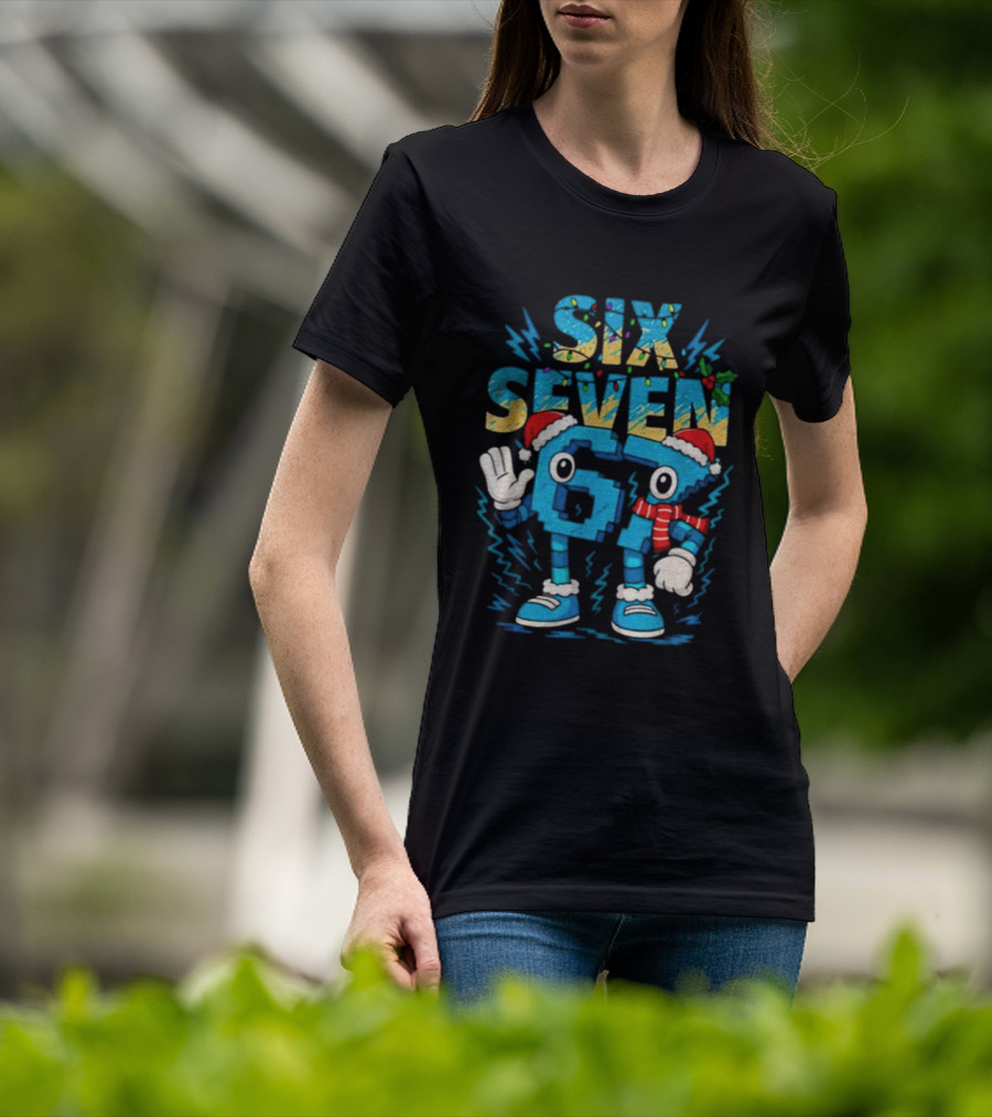 Six Seven 67 Italian Brainrot Meme Gen Alpha Merry Christmas T-Shirt