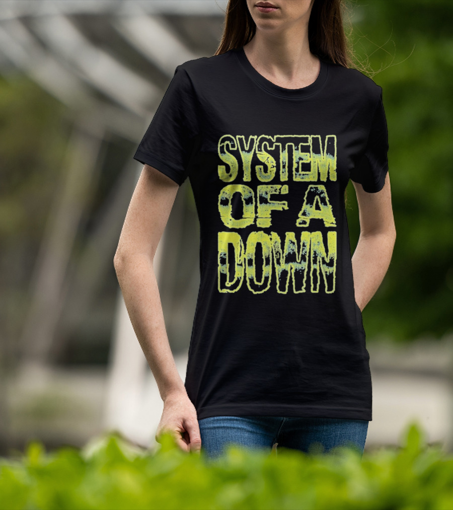 System Of A Down Gradient Stack Yellow Tie Dye Effect T-Shirt