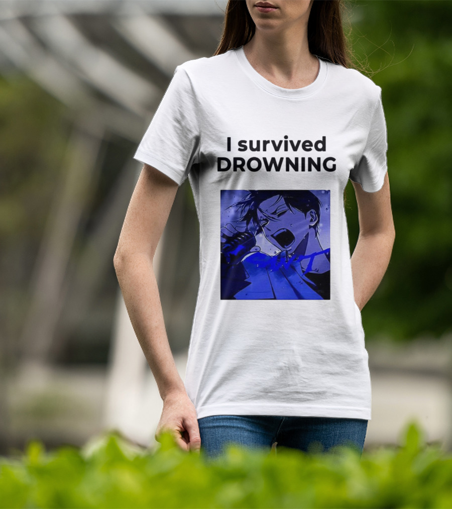 I Survived Drowning Akamu Na Ko Anime Character Blue Art T-Shirt