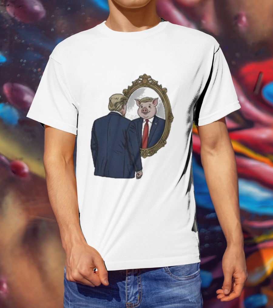 Jb Pritzker Quiet Piggy Trump Mirror Reflection T-Shirt