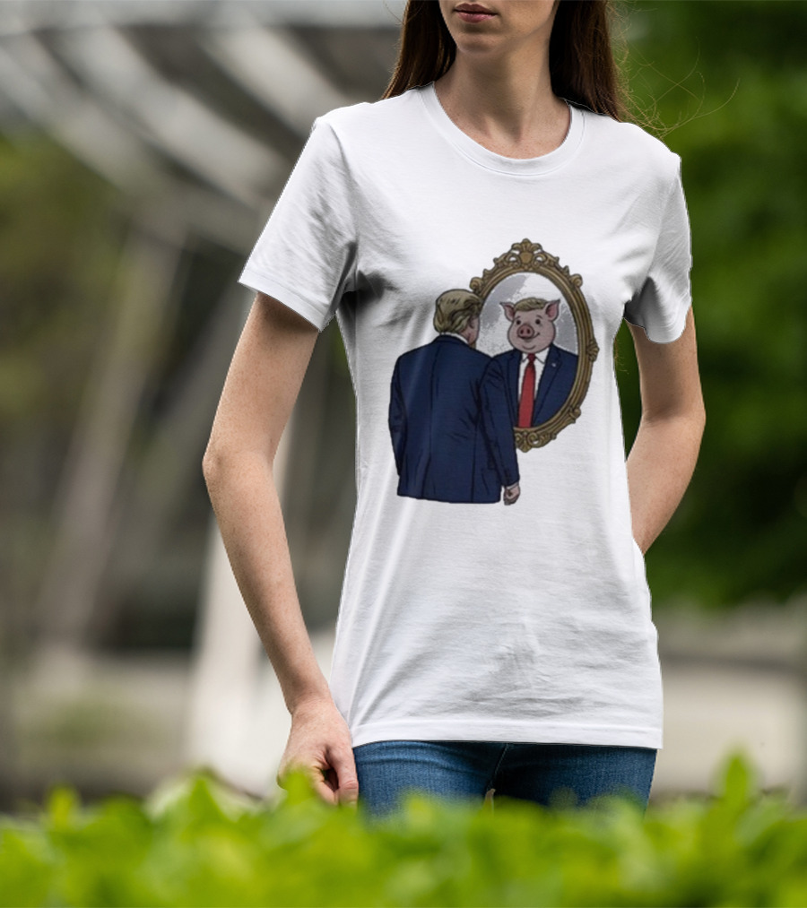 Jb Pritzker Quiet Piggy Trump Mirror Reflection T-Shirt