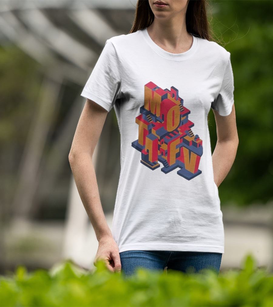 Motifv Penrose Optical Illusion Staircase 3D Typography T-Shirt