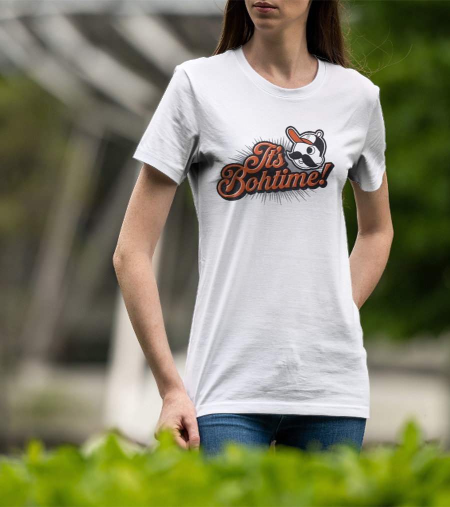 National Bohemian It's Bohtime Iconic Mustache Logo Vintage Style T-Shirt