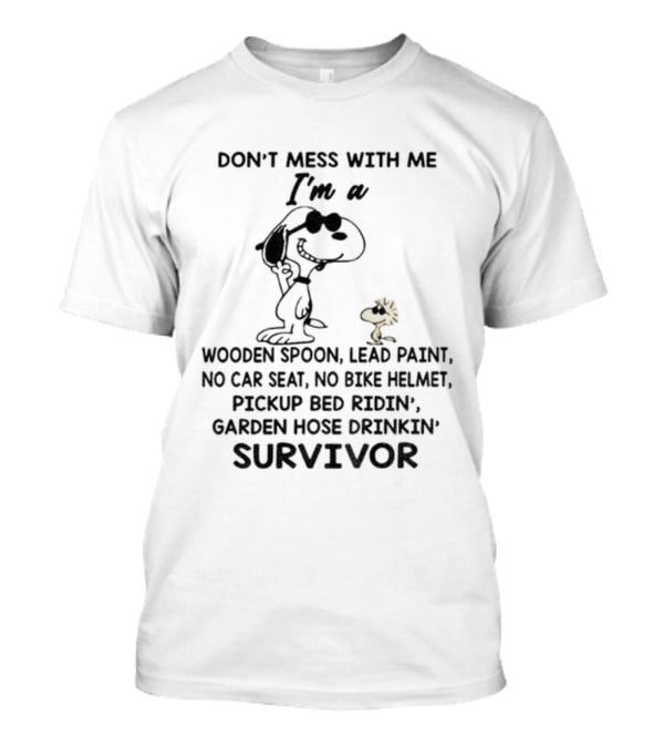 Snoopy Woodstock Don’t Mess With Me Wooden Spoon Lead Paint Survivor T-Shirt