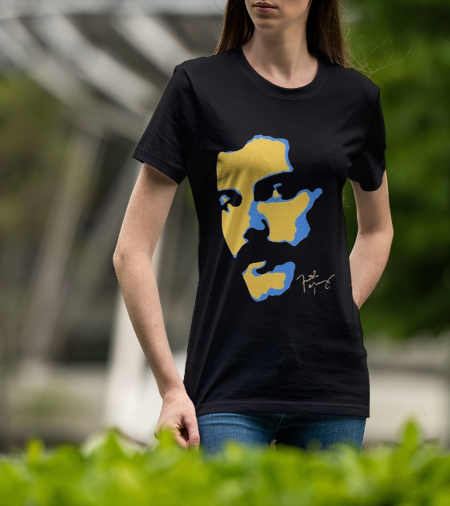 Freddie Mercury Signature Yellow Blue Face Design T-Shirt