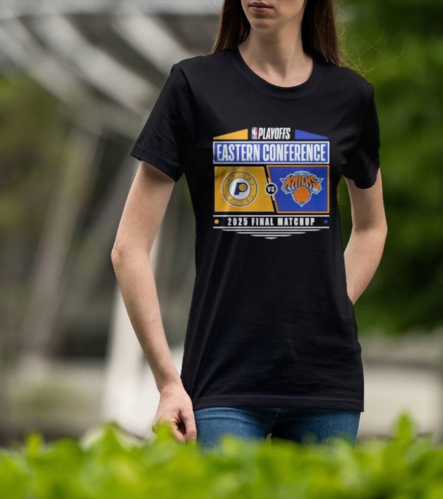 NBA Playoffs 2025 Indiana Pacers Vs New York Knicks Eastern Conference Final Matchup T-Shirt