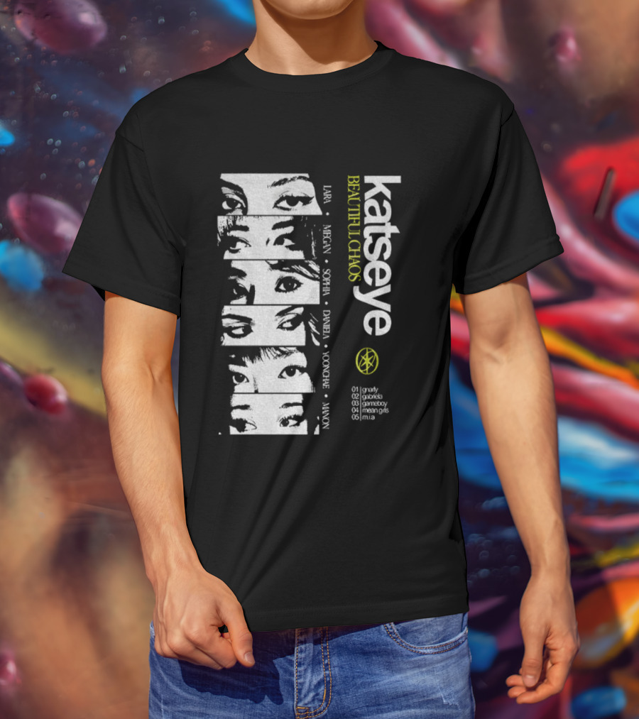 Katseye Beautiful Chaos 90s Kpop Lara Megan Sophia Daniela Yoonhee Jiwon Vintage T-Shirt