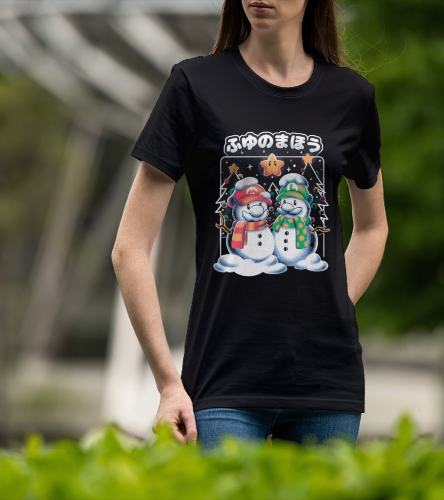Mario Luigi Fuyu No Maho Christmas Snowman Magic T-Shirt