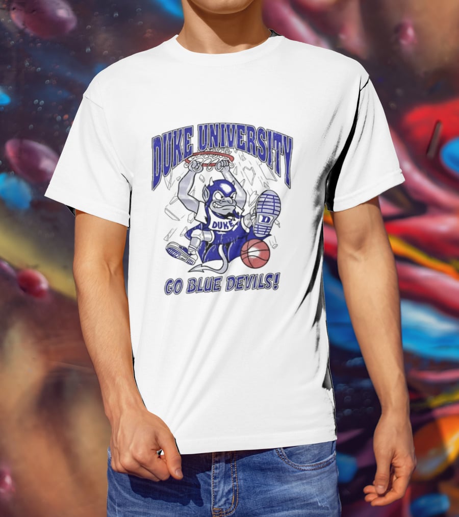 Duke University Blue Devils Basketball Dunking Mascot Go Blue Devils T-Shirt