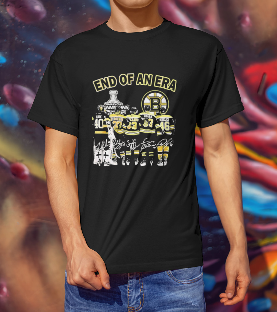 Boston Bruins End Of An Era Stanley Cup Champions 2011 Signatures Icons Legendary Team T-Shirt