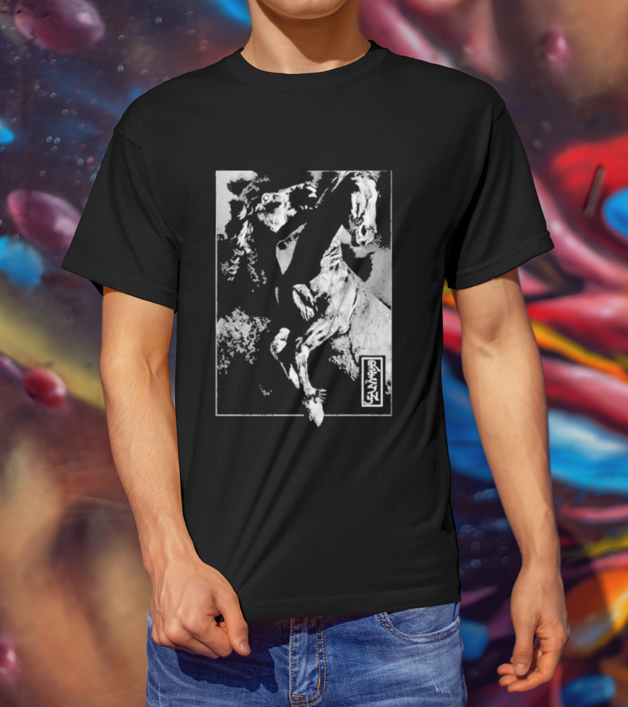 Rezn Horses Dynamic Equine Movement Black And White T-Shirt