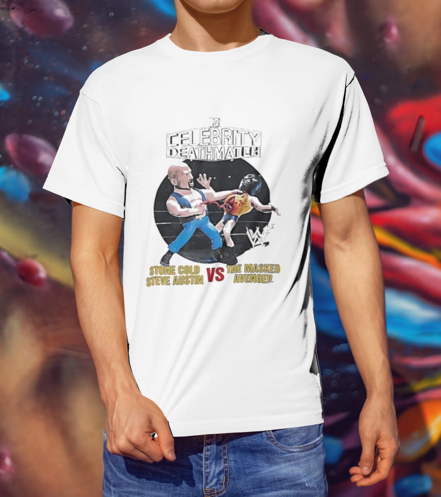 MTV Celebrity Deathmatch Stone Cold Steve Austin VS The Masked Avenger Showdown T-Shirt