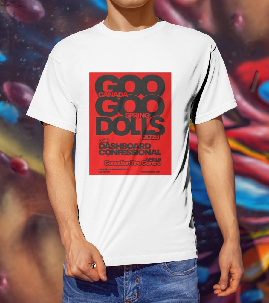 Goo Goo Dolls Canada Spring Tour 2026 With Dashboard Confessional April 6 Canadian Tire Centre T-Shirt