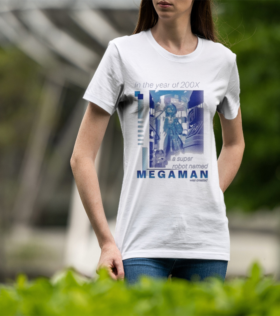 Mega Man In The Year Of 200X A Super Robot Named Mega Man Retro Gaming T-Shirt