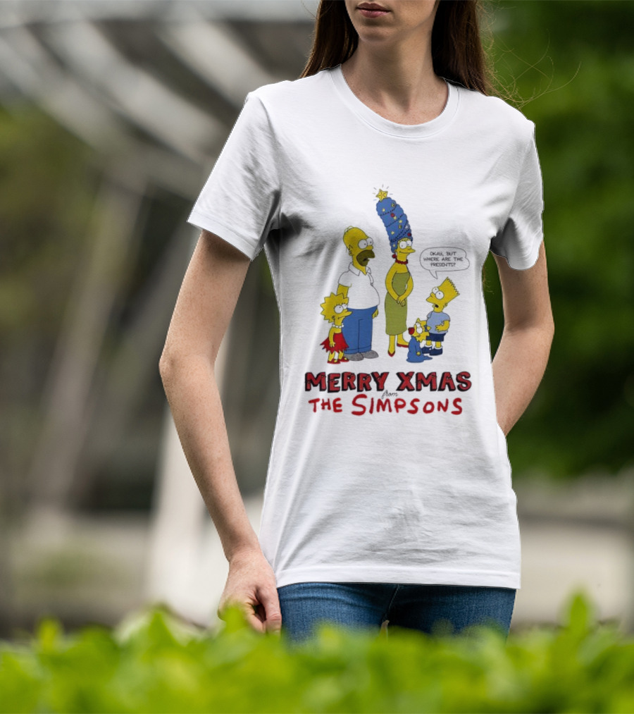 Merry Xmas The Simpsons Family Christmas Tree Hair T-Shirt