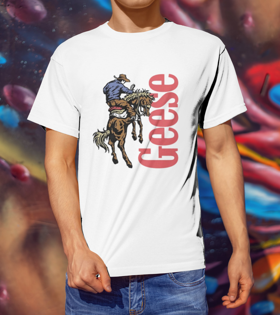 Geese Cowboy Riding Horse Western Adventure 3D Style T-Shirt