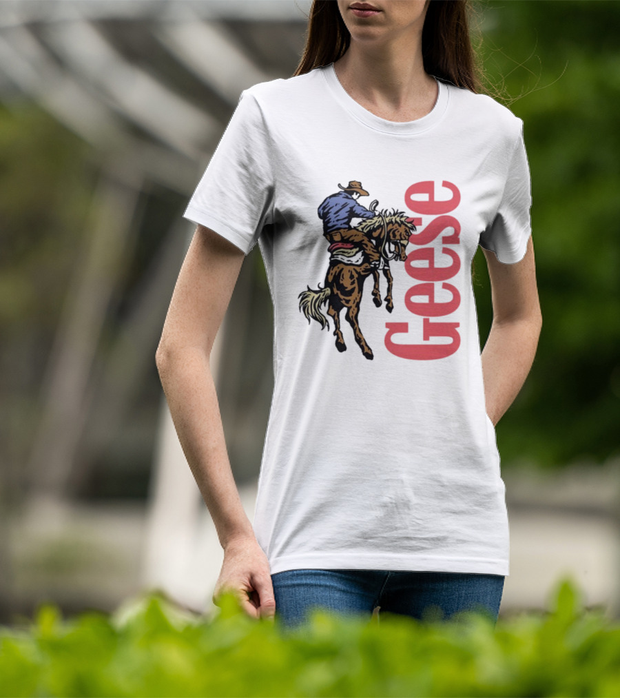 Geese Cowboy Riding Horse Western Adventure 3D Style T-Shirt