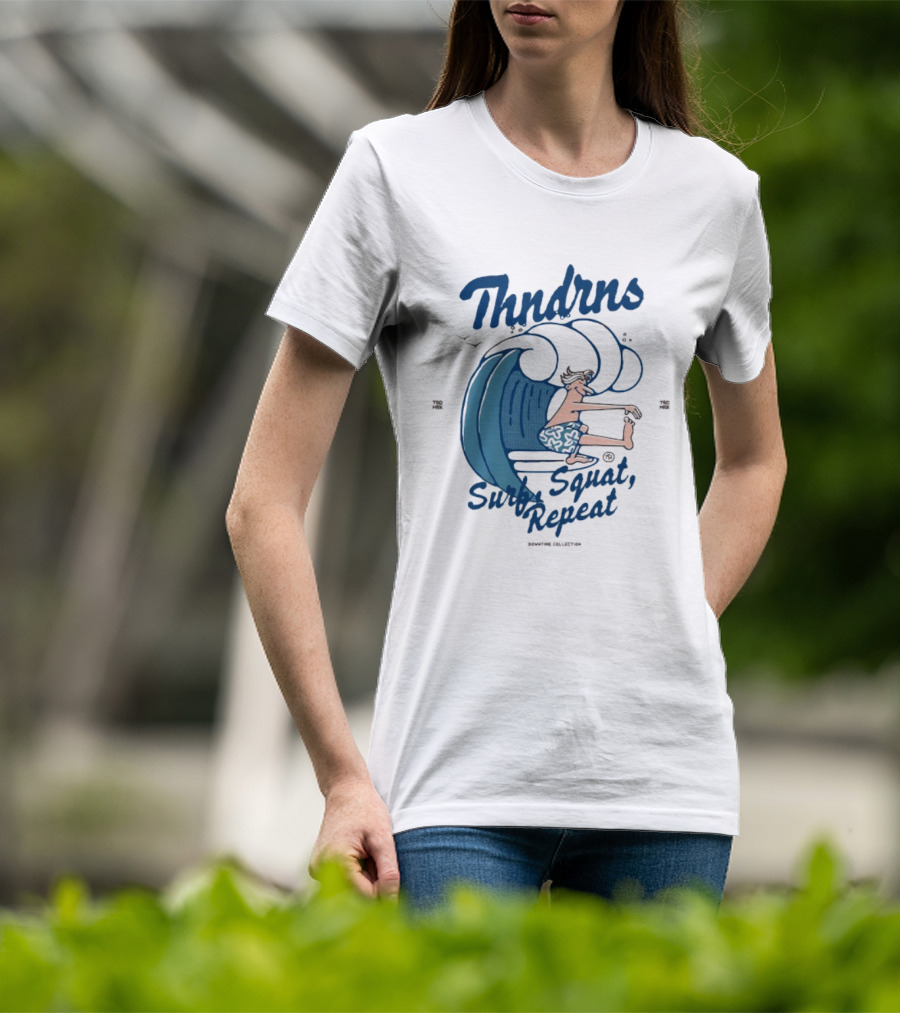 Thndrns Surf Squat Repeat Wave Action T-Shirt