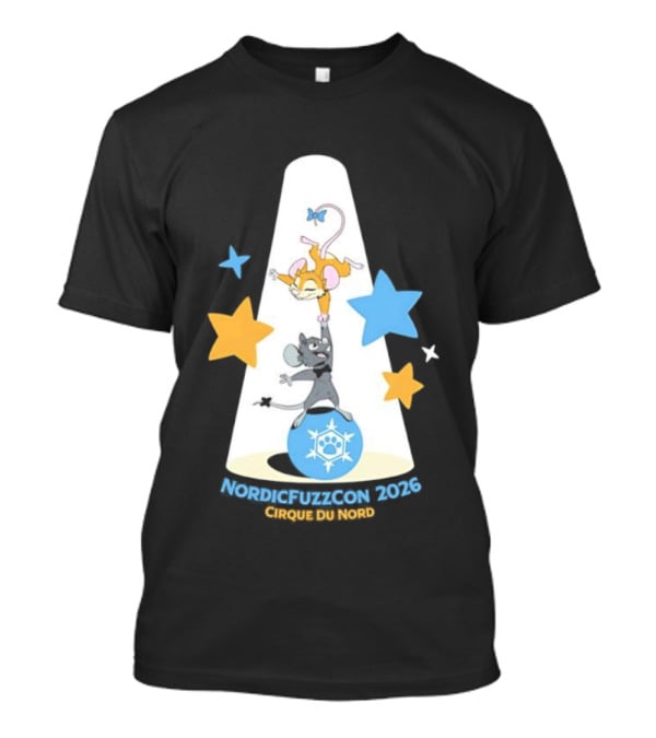 NordicFuzzCon 2026 Cirque Du Nord Mice Balancing Act Stars T-Shirt