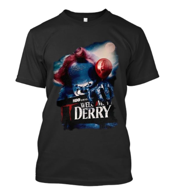 HBO Original IT Pennywise Clown Welcome To Derry Horror Balloons T-Shirt