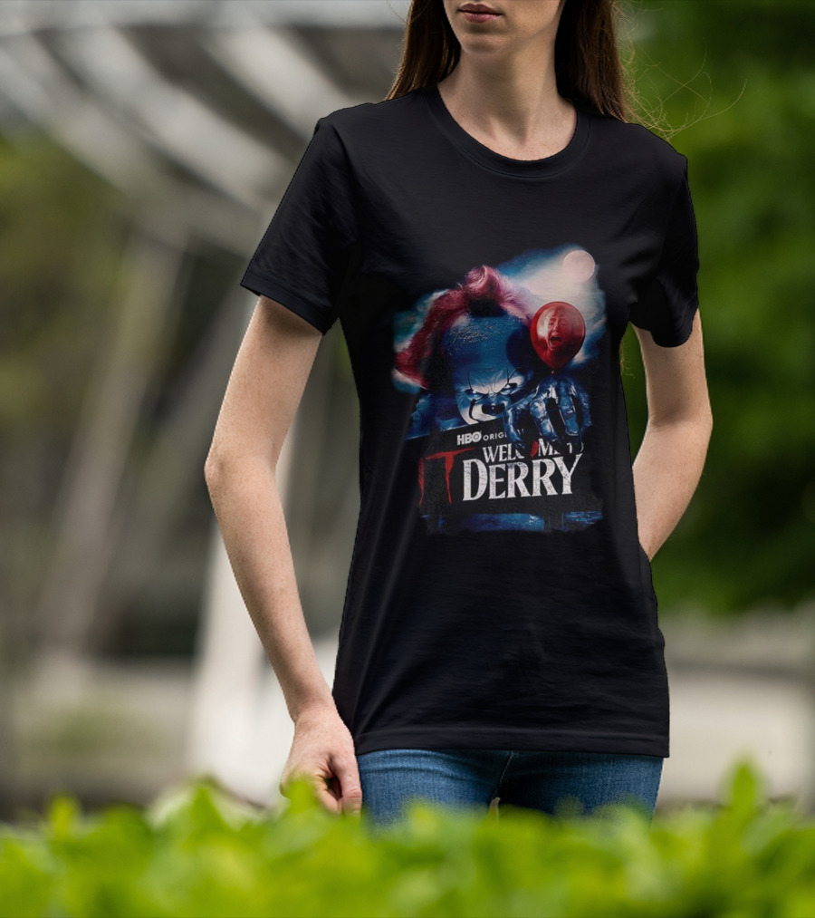 HBO Original IT Pennywise Clown Welcome To Derry Horror Balloons T-Shirt